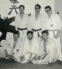  - 1967 - Equipe de Judo du SDK en visite au Dojo de Montreux, le dojo ou Pascal Krieger a commencé le judo en 1963. De gauche à droite, de haut en bas : Ben Mefta, Charles Stämpfli, Robert Bachelard, Charles Ochsner, Serge Amos, Pascal Krieger